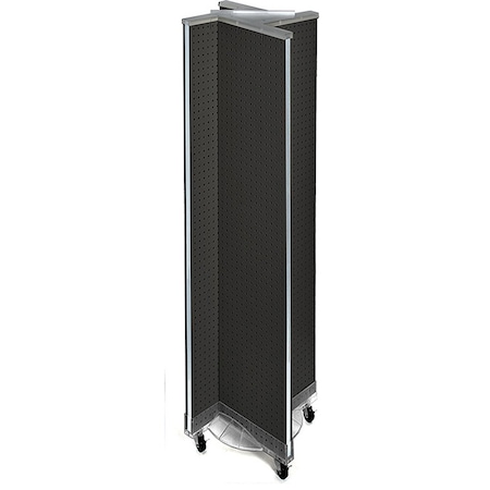 Azar Displays Pinwheel Pegboard Floor Display on Wheeled Base. 700461-BLK